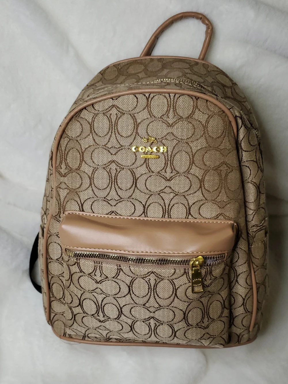 Coach Mini Backpack in Khaki and Tan